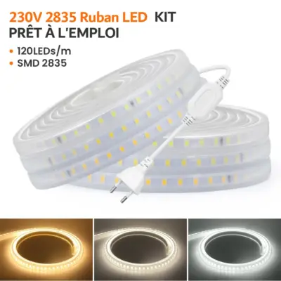 RUBAN LED 230v 4000K Rouleau de 50mètres IP67 60Led 14.4 W/M réf. 00355/5050-60NWIP6 - Éclairage LED et Luminaires