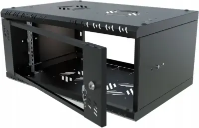 Baie standard 19" 4U profondeur 350mm verre noir