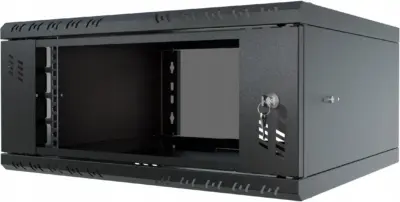 Baie standard 19″ 4U profondeur 450mm verre noir