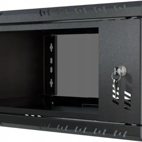 Baie standard 19″ 4U profondeur 450mm verre noir