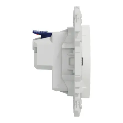 SCHNEIDER Odace Prise de courant 2P+T affleurante blanc craie - S920052